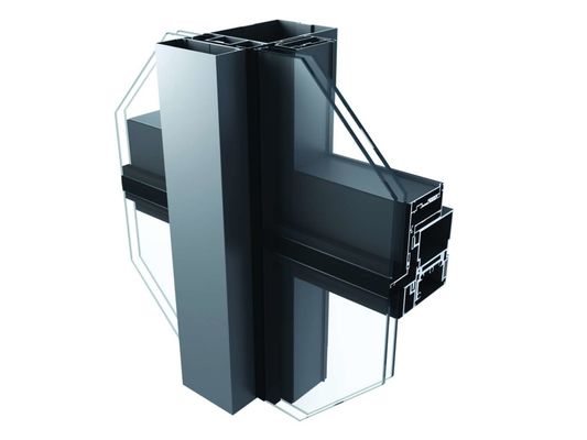 Building Double Tempered Glass Exterior Curtain Wall Aluminum Frame