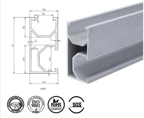 Durable Solar PV Support Rail Aluminum Solar Panel Frame