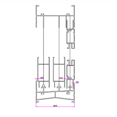 3 Tracks Sliding Windows Extruded Aluminium Profiles With Insect Screen