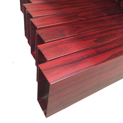 3D Wood Grain Architecture Aluminium Rectangular Tube