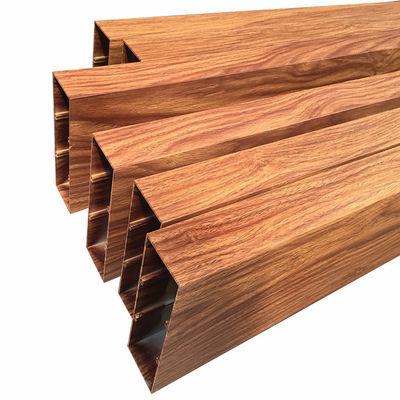 3D Wood Grain Architecture Aluminium Rectangular Tube