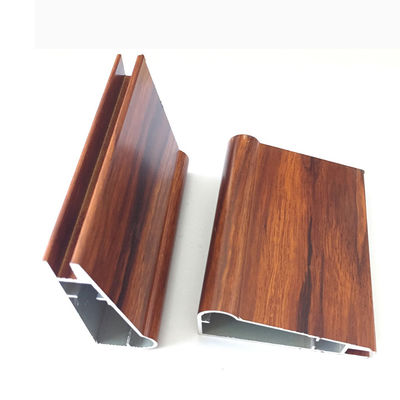 Modern Furniture Wood Grain Kitchen Cabinet T6 Door Aluminum Profile