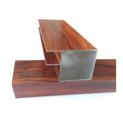 Modern Furniture Wood Grain Kitchen Cabinet T6 Door Aluminum Profile